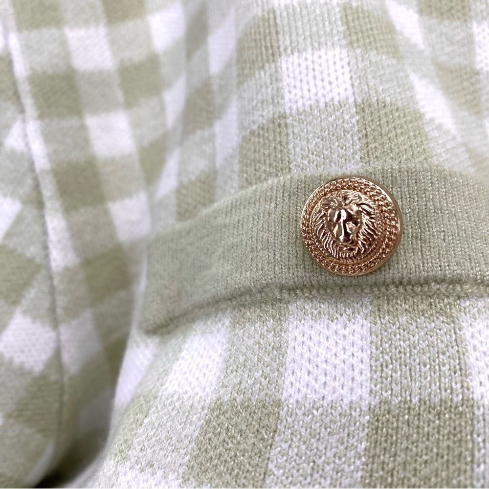Joie Gingham Boyfriend Oversized Cardigan Sweater New Country House Chic - Picture 5 of 14